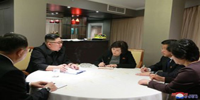 KIM JONG UN se fait informer du travail effectué par le groupe d’expertspour la 2ème conférence au Sommet RPDC-USA