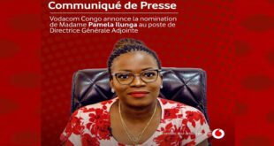 Madame Pamela Ilunga au poste de Directrice Générale Adjointe